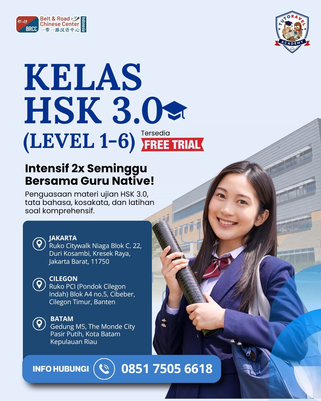 Kelas HSK 3.0 Tutoravel Academy bekerja sama dengan BRCC Indonesia